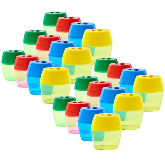 3 Packs: 24 ct. (72 total) Assorted Charles Leonard 2-Hole Pencil Sharpeners | 4.75" x 3.5" | Michaels®